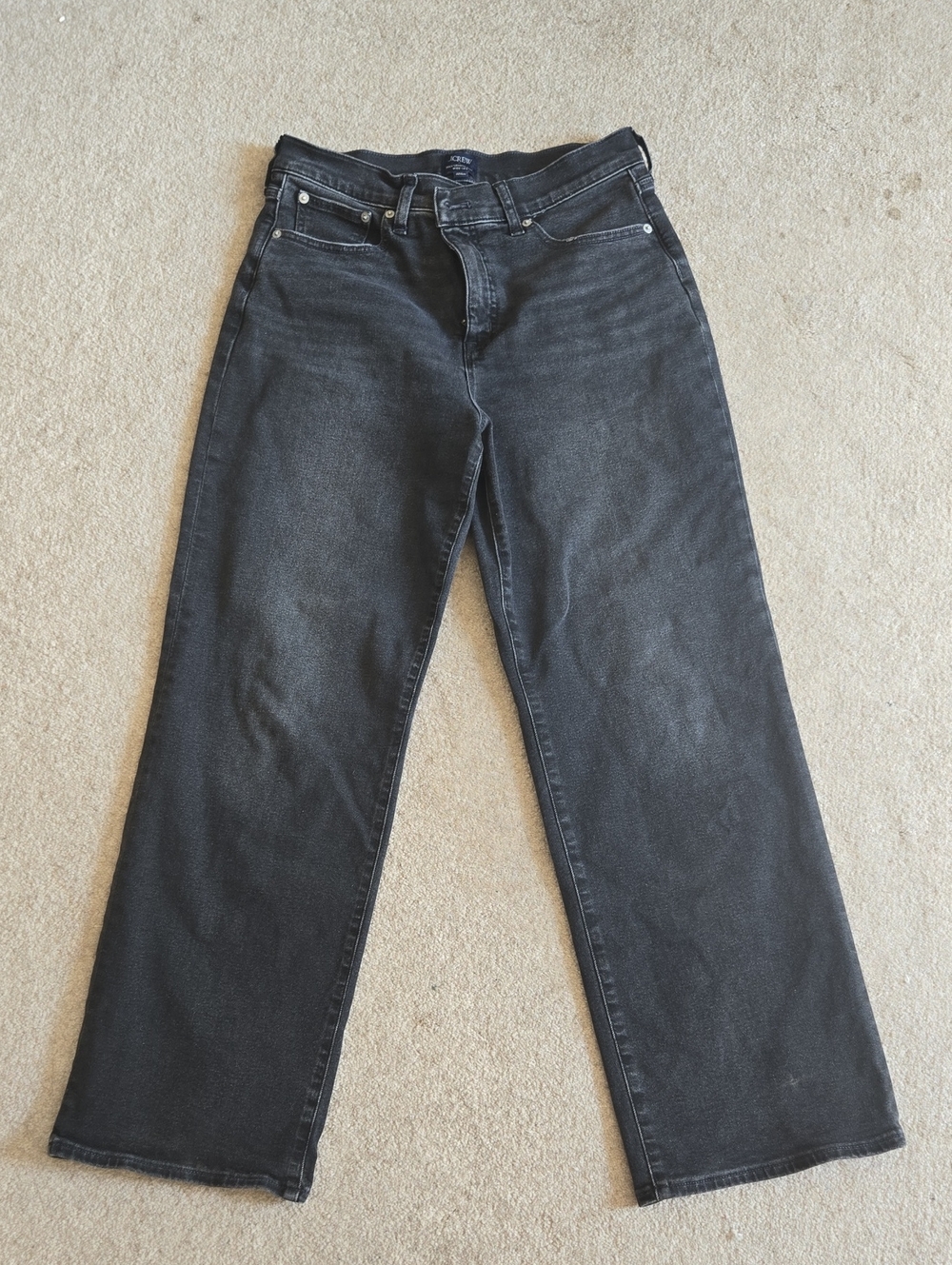 J. Crew Black High-Rise Wide-Leg Jeans